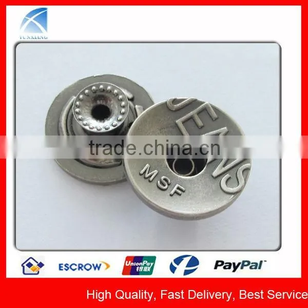 YX1432 Custom Hollow Metal Jeans Button Brand