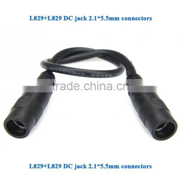 DC Male Female Plug 2 Pin 2.1*5.5mm LED Waterproof Connector Cable Black photo-4