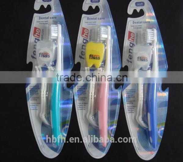 Adult Nylon Soft Toothbrush With Tooth Shape Dental Floss and Toothpick photo-5