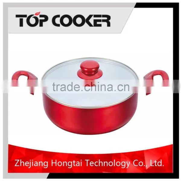 Aluminum Ceramic Casseroles With Outside Metallic Painting