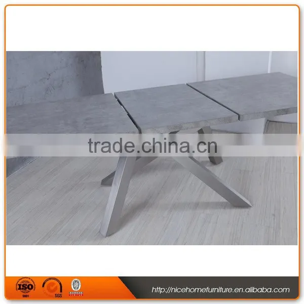 Latest Designs Stainless Steel Marble Wooden Dining Table and Leather Chair photo-5