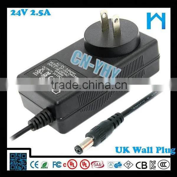 ac 110 240v 50 60hz 24v 2.5a 60w ac dc Wall Mounted Power Adaptor photo-4
