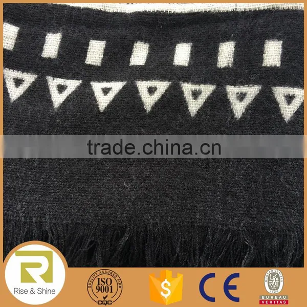 Wholesale 100% Acrylic Yarn Dyed Abstract Pattern Fringed Square Shawl Scarf photo-2