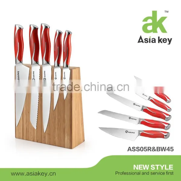New Style Kitchen Knife Set With Magnetic Wood Block, Stainless Steel