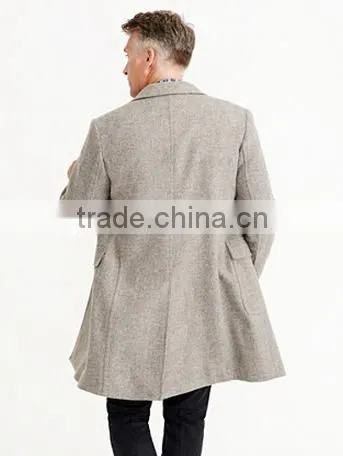 Hot Style Double Breasted Two Patch Pockets Japanese Long Coat Men photo-3