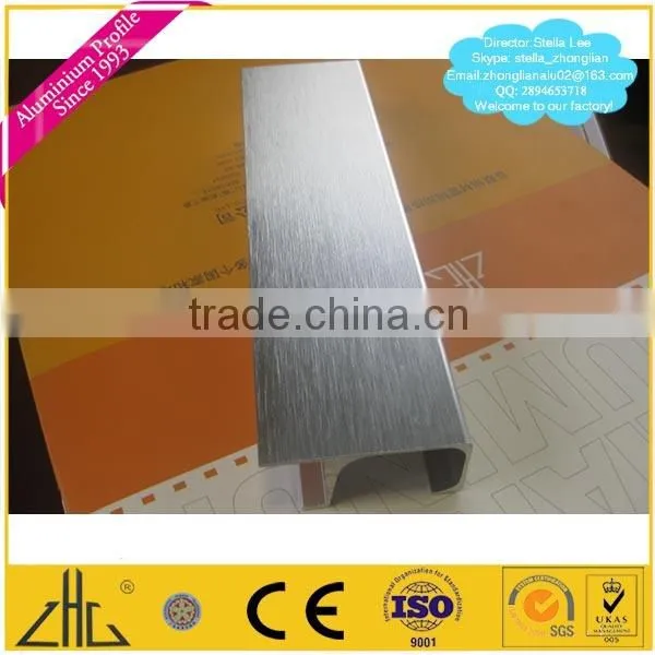Wow!!6463 Mirror Polish, Wood Color Aluminium Profile Sliding Wardrobe Door, ss Brush cp Brush Aluminium Profile Cabinet Handles photo-2