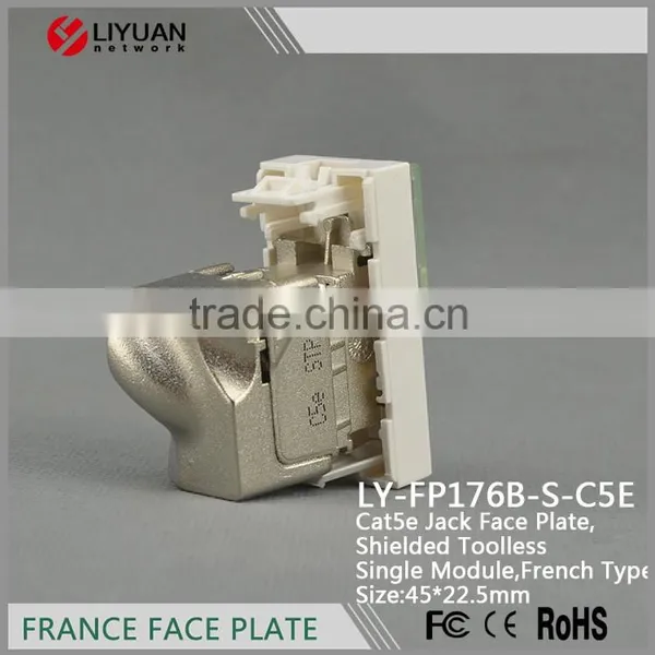 LY-FP176B-S-C5E Single Port Shielded Toolless Single Modul Cat5e Jack Legrand RJ45 Face Plate photo-4