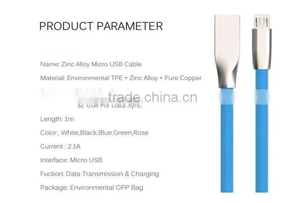 Zinc Alloy USB Data Charger Cable Cord Line for IPhone 6S 5S 5 6 Plus i Pad IPod photo-2