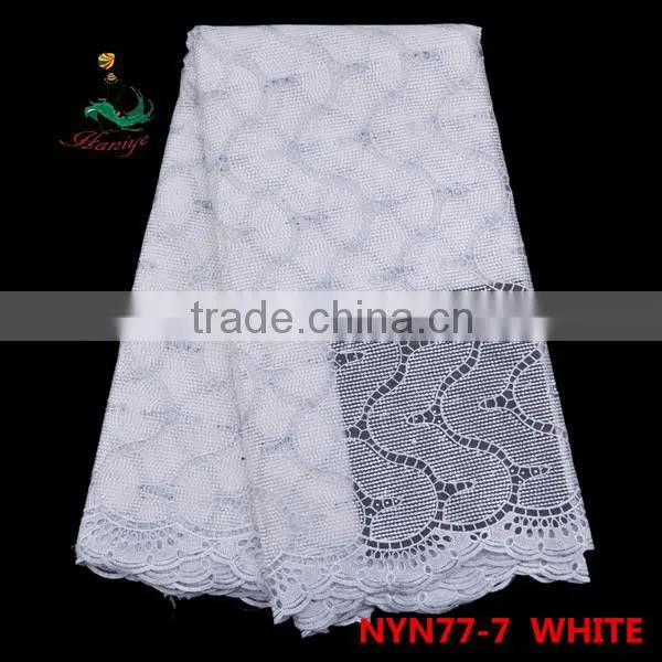Haniye 2016 Wholesale Embroidered Tulle Lace Fabric for Wedding African French Net Lace Fabric/NYN77 photo-6