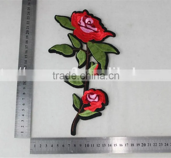Good Looking 15*24cm Embroidery Rose Patches Leather Patch Snapback for Sale photo-6