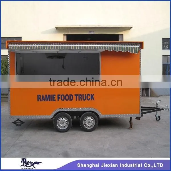 JX-FS400H Shanghai Jiexian Outdoor Mobile Fast Food Truck Trailer With Awning