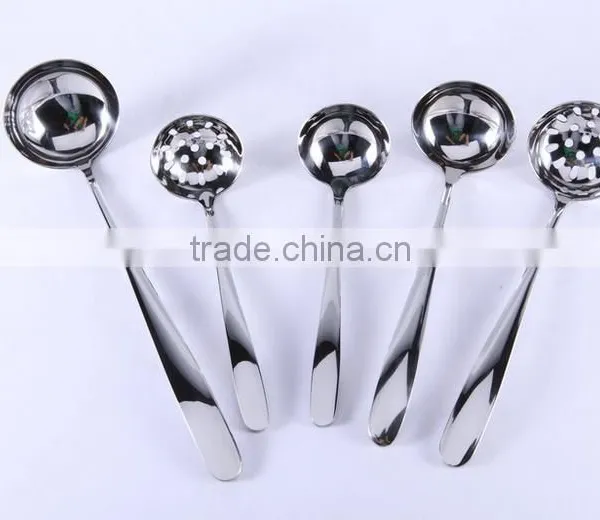 high quality mirror finishing ladle, inox silver color kitchenware tool