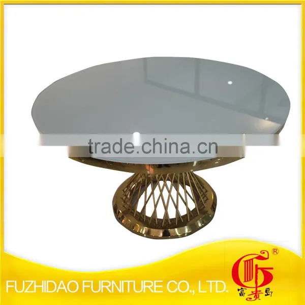 Foshan Furniture Stainless Steel With Glass Top Table for Dining Hotel photo-2