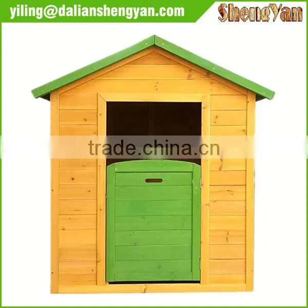 Kids Outdoor Wooden PlayHouse With Green Roof photo-2