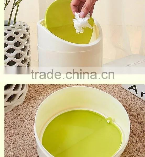 Colorful Multifunction Colorful Living Room Kitchen Bathroom Plastic With Cover Trash Bin Garbage Bin photo-4