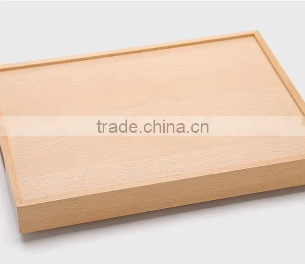 Home Deco Unfinished Beech Wood Serving Tray for Food photo-6