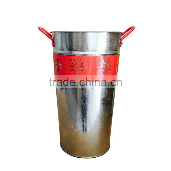 Flower Colored Zinc Metal Flower Pot photo-2
