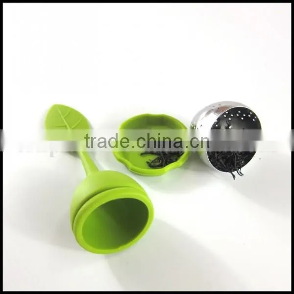 Wholesale Cute Silicone Stainless Steel Leaf Tea Strainer Teaspoon Infuser Spice Filter Manufacturer photo-3