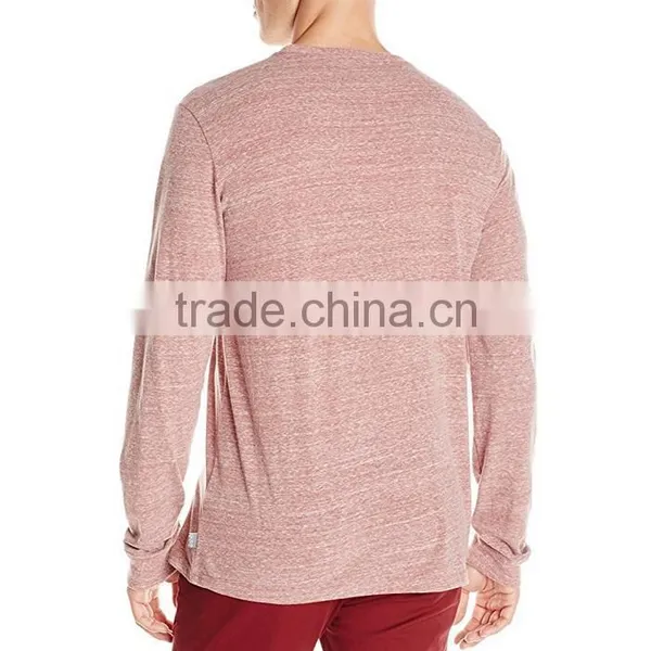Spring Clothes For Men Wholesale Long Sleeve Slim Fit Plain Blank Solid O Neck Crew Pocket Tee Fancy T Shirt Men photo-2