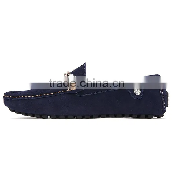 Swede Leather Casual Shoes Fashion for Male Have Sample, High Quality Genuine Leather Peas Shoes Casual for Men photo-3