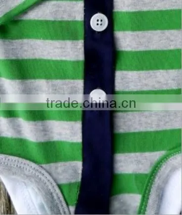 New Arrival Cute Design 100 Cotton Fabric Striped Baby Romper Baby Clothes photo-3