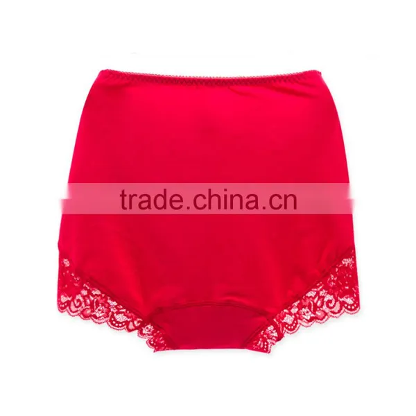 Best Quality Red 95% Cotton 5% Spandex With Lace Custom Sexy Fancy Woman Underwear photo-2