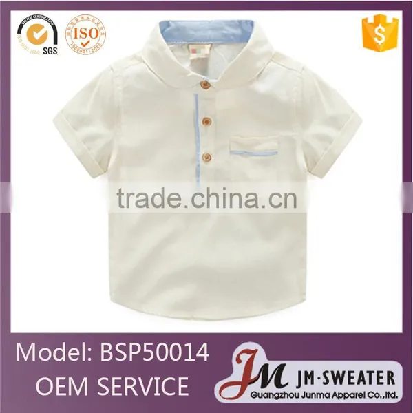 High Quality Plain Blue Cotton Polo Shirt Kindergarten Primary School Uniform photo-2