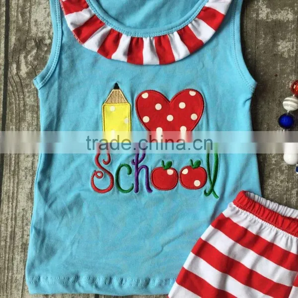 Back to School Otufits Girl Shorts Striped Pencil Heart Clothing Shorts Summer Girl Boutique Shorts With Match Accessories photo-4