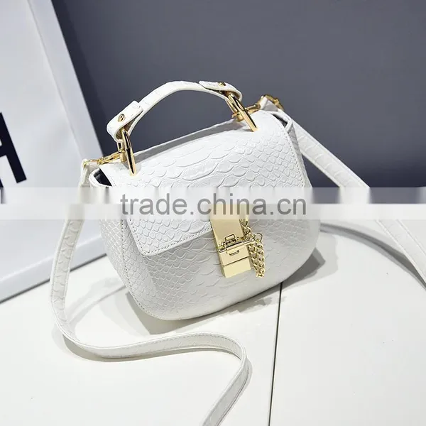 2017 Mini Chain C Snake pu Leather Shoulder Bag Woman Pink Handbag photo-2