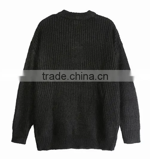 Casual Pure Color Cashmere Pullover Thick Loose Top Brand Sweaters for Wholesale photo-2