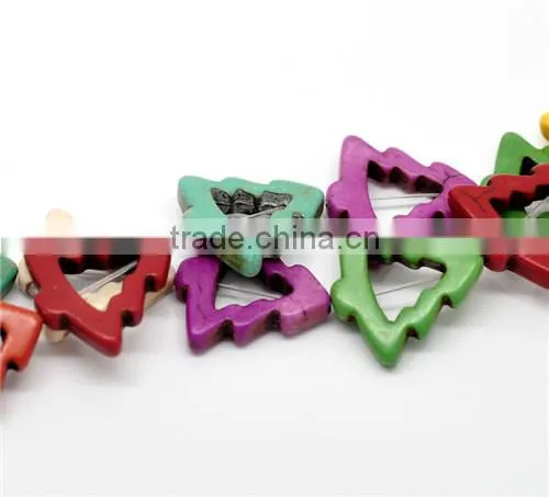 2 Strands Mixed Synthetic Howlite Turquoise Christmas Tree Loose Beads photo-3
