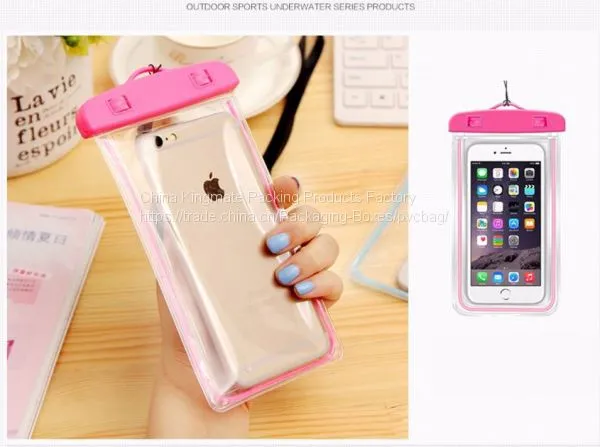 Underwater Outdoor Universal IPX8 Waterproof Pouch Waterproof Dry Bag for Cell Phone with Dule-Sides Transparent Windows