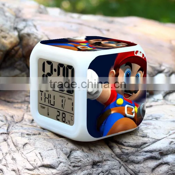 2015 Hot GAME Super Mario LED Alarm Clock, Super Mario Digital Alarm Clock, Super Mario Cartoon Clock for Kids photo-6