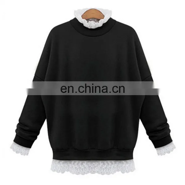 New Ladies Casual Sport Tops Plain Hoody Girls Lace Sweatshirt Jacket Plus Size photo-4