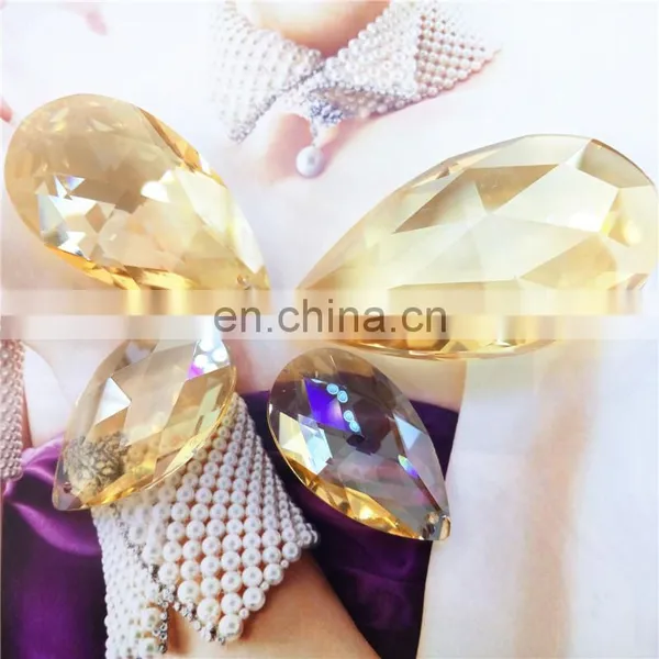 Almond Golden Color Crystal Chandelier Pendant For Hanging Pendant Lightings