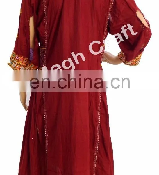 Afghanistan Costume Tunic Top -Afghani Mirror Work Tunic - Tribes Textile Costumes Kurta - Afghani Handmade Vintage Dress photo-3