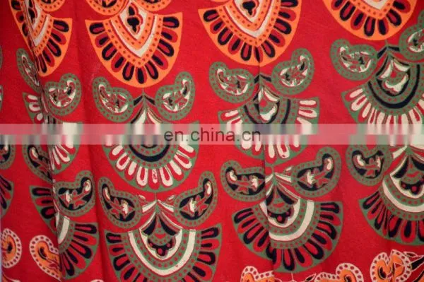 Wrap Around Skirt Peacock Printed Hippie Gypsy Women's Long Sarong Summer Hippie Beach Boho Cotton Wrap Around Skirt Dress photo-4
