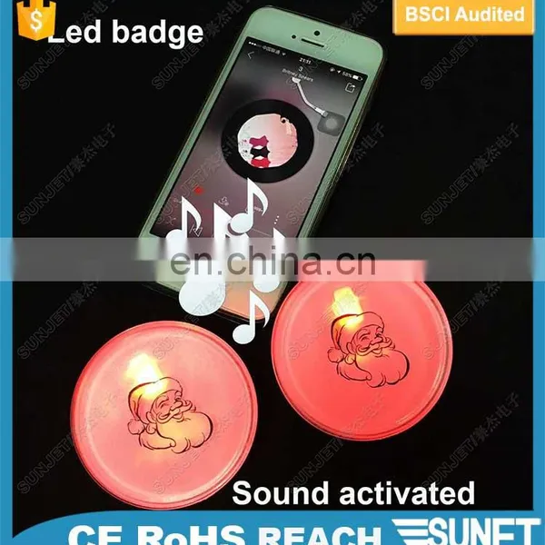 Wedding Decoration Football Quality Flashing Led Tin Badge photo-2
