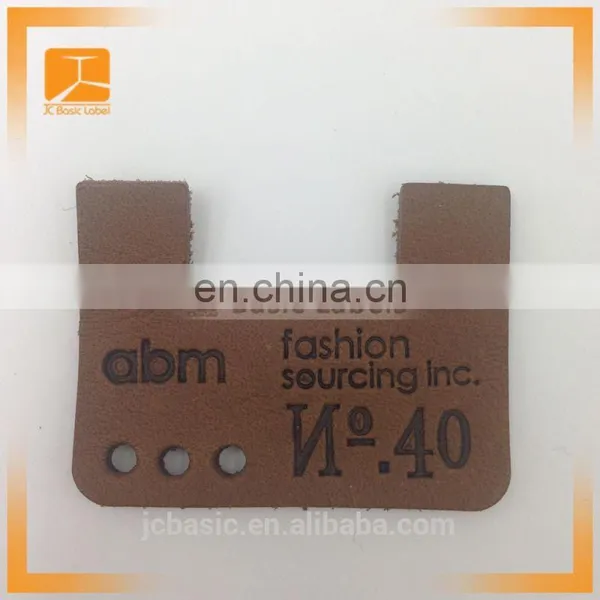 Customized Bulk Debossed Logo Genuine Leather Labels for Bags photo-6