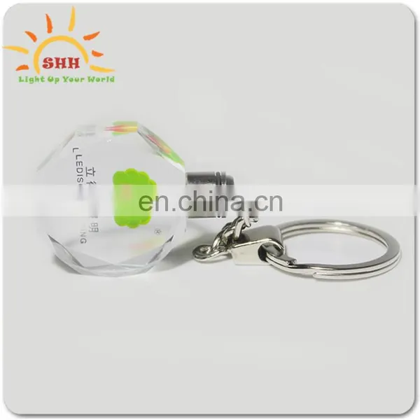 Crystal Led Multicolor Keychains With 3d Model Miniature Keyring photo-2