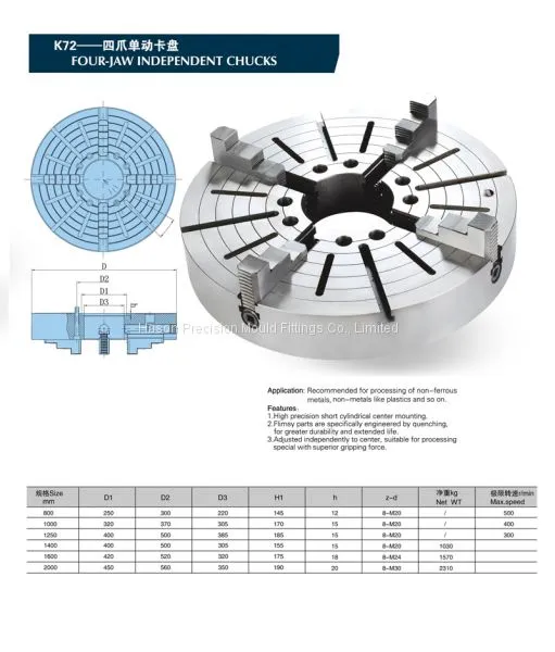 High Precision Four Jaw Indepedent Chuck photo-2