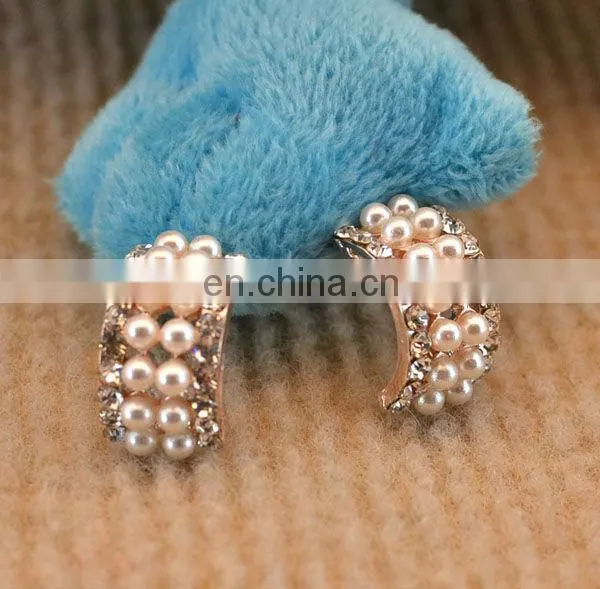 New flat back rhinestone pearl button embellishment