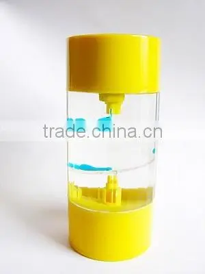 Reverse Flowing Hourglass, Round Shape LED Light Liquid Oil Hourglass photo-2