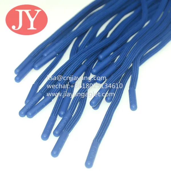 Hot Selling Solid Color Polyester Drawstring With Shoestring Aglet Tips TPU Plastic Aglet Cord photo-4