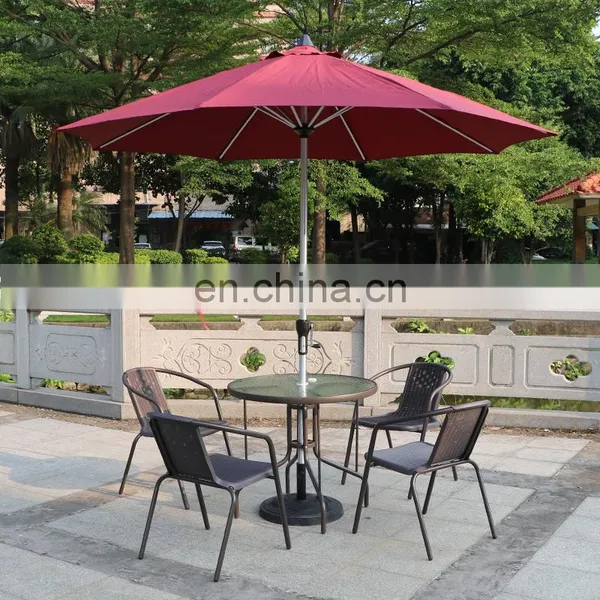 Modern Luxury Outdoor Sets Patio Rattan Furniture Folding Dining Table Set Rattan Table and Chairs Set With Umbrella photo-4