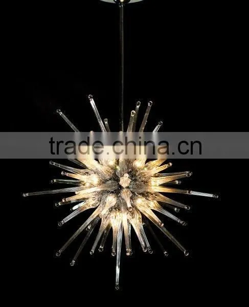 Elegant Hand Blown Clear Glass Chandelier