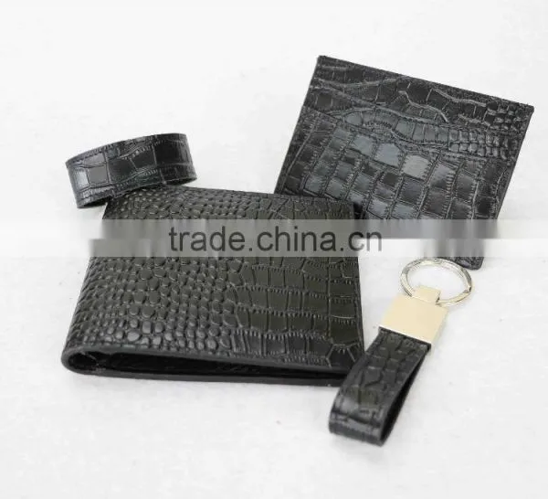 High Quality Custom Wholesale RFID Genuine Crocodile Pattern Cow Leather Small Wallet for Men photo-2