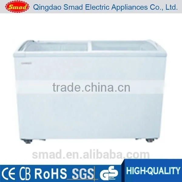 Transparent Display Sliding Glass Flat Door Chest Freezer China Manufacturer With High Quality photo-3