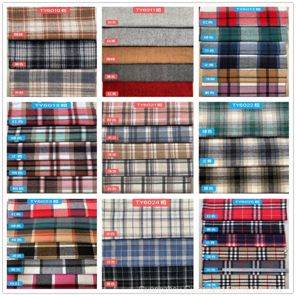 Large Stock Supply of Various Specifications of Colored Polyester Cotton Dyed Plaid Fabric photo-3