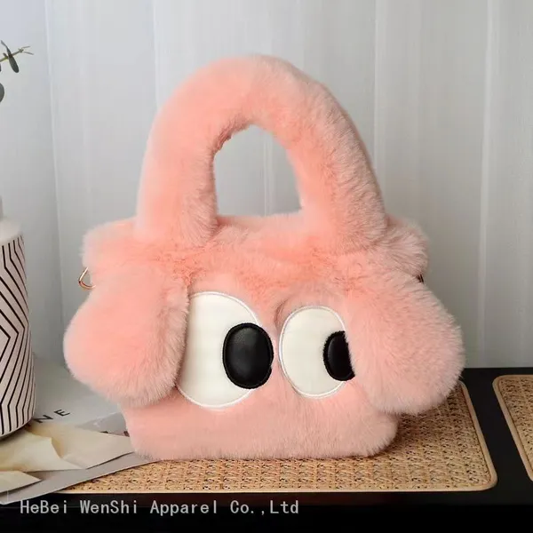 021Plush Bag Big Eyes New Large Capacity Hand Oblique Bag Ladies Light Luxury Fashion Bag photo-2